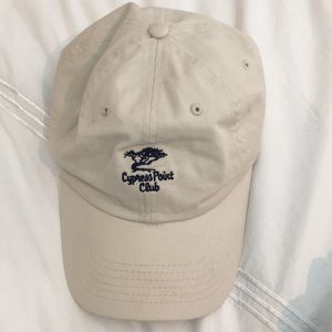 Cypress Point Club. Off white hat + navy blue logo